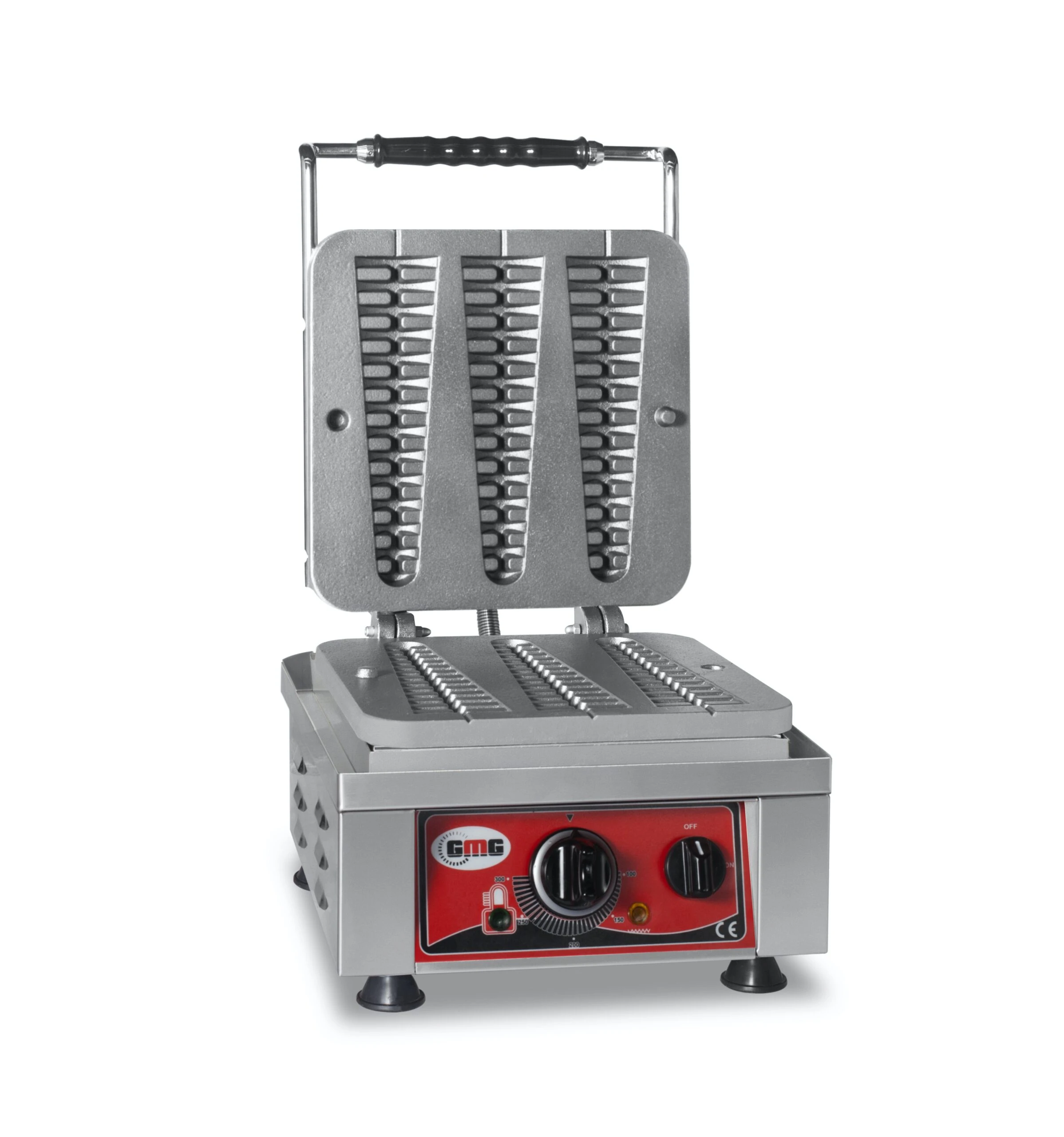 GMG - Waffeleisen Waffelino - 6x (23 X 6 X 2,4cm) - 50° Bis 300°C Feste Backplatte Aus Gusseisen - Fettfangrinne - Gehäuse Edelstahl 2 GMG - Waffeleisen Waffelino - 6x (23 X 6 X 2,4cm) - 50° Bis 300°C Feste Backplatte Aus Gusseisen - Fettfangrinne - Gehäuse Edelstahl – Bild 2