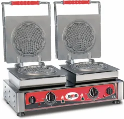 GMG - Waffeleisen Amore-S - 2x (Ø 16cm) - Wechselbare Backplatte & Einfache Montage - 50° Bis 300°C - Leichte Reinigung