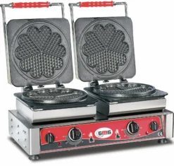 GMG - Waffeleisen Amore-L - 2x (Ø 21m) - Wechselbare Backplatte & Einfache Montage - 50° Bis 300°C - Leichte Reinigung